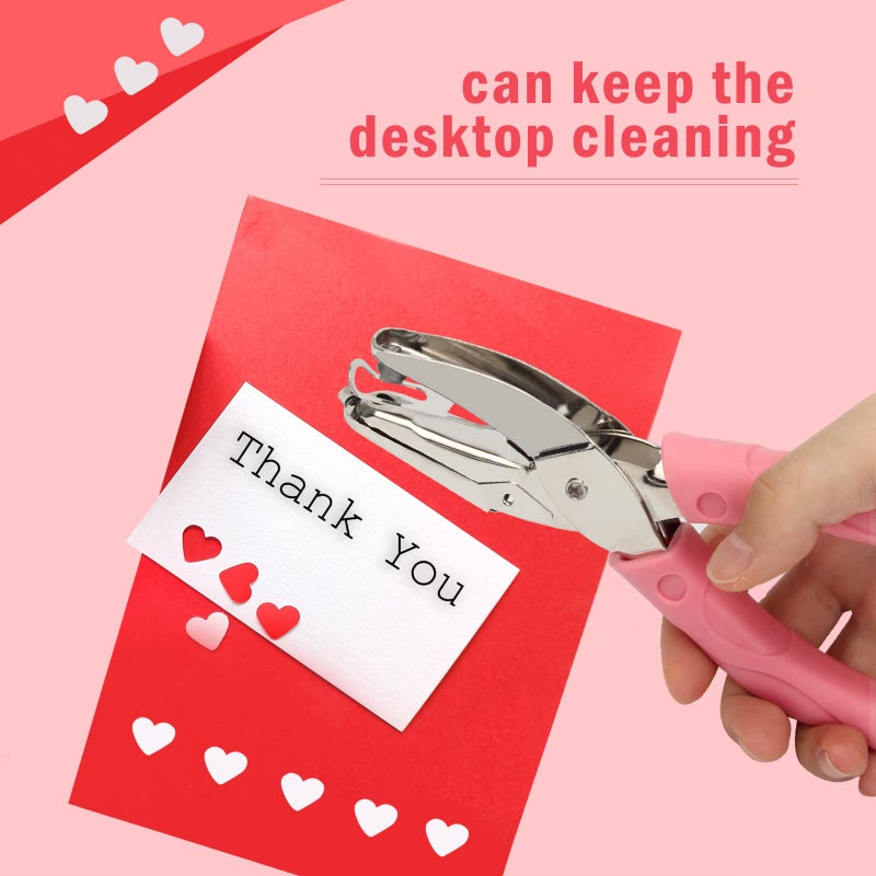 Pletpet 2 Pieces Handheld Hole Paper Punch  Pletpet Heart Hole Punch + Star Hole Punch 1/4 Inch Metal Single Hole Paper Punch  with Soft-Handled for Tags Clothing Ticket (Heart+Star) (Star+Heart) - Image 5
